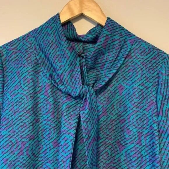 Dopamine clothing style vintage 90’s top teal purple Size large - Picture 2 of 8